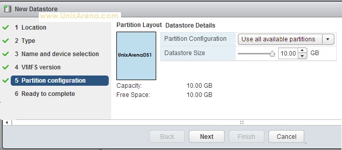 Partition size