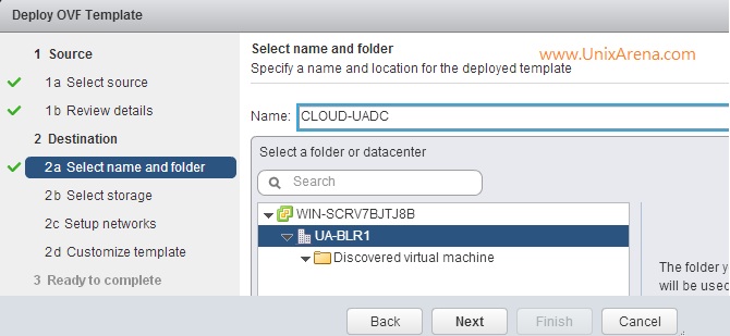 Select the Datacenter to deploy openstack appliance