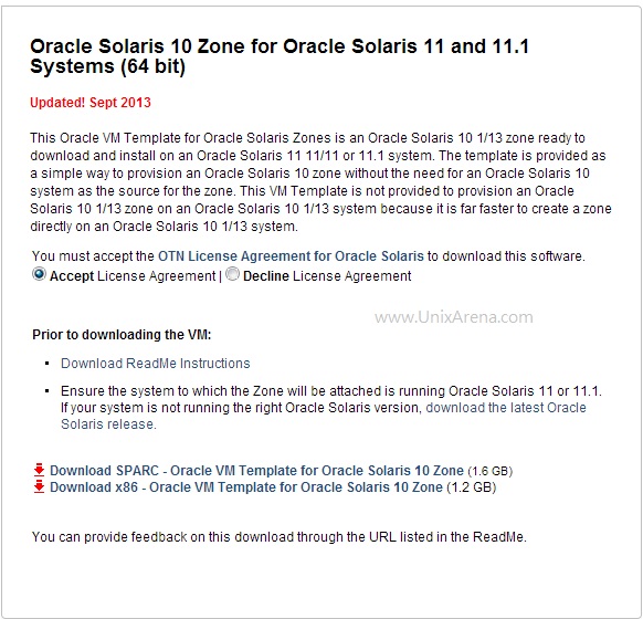 Oracle solaris 10 x86 Template