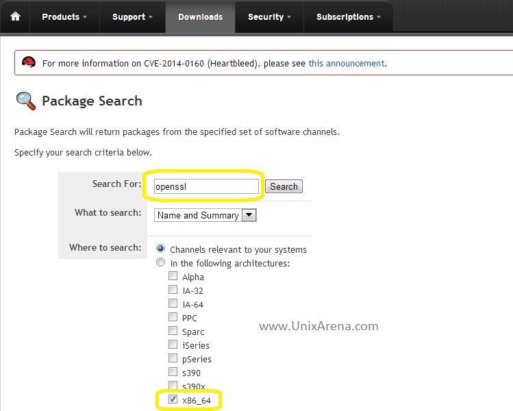 Redhat Linux openssl search