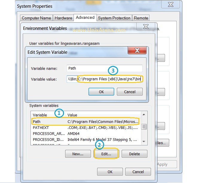 Setting the Java Environment variable