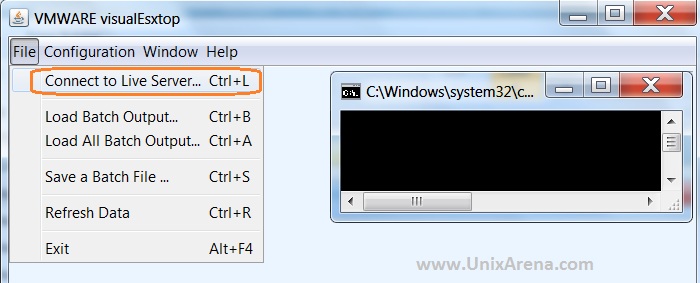 open a visualEsxtop batch file