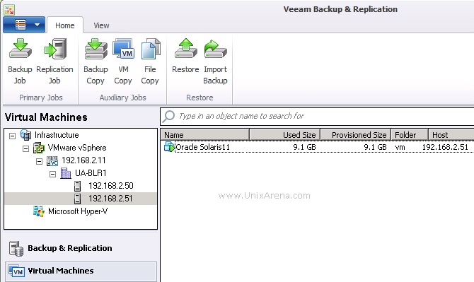 Navigate to VM host