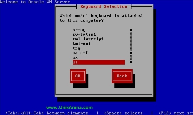 Select the Keyboard Layout