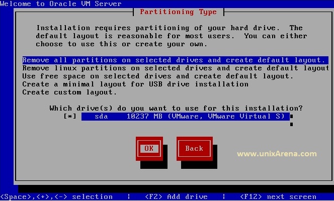 Select the Disk for OVS installation