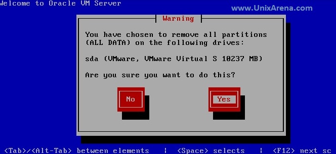 Click on Yes to remove existing Partitions