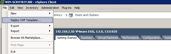 Login to vSphere Client