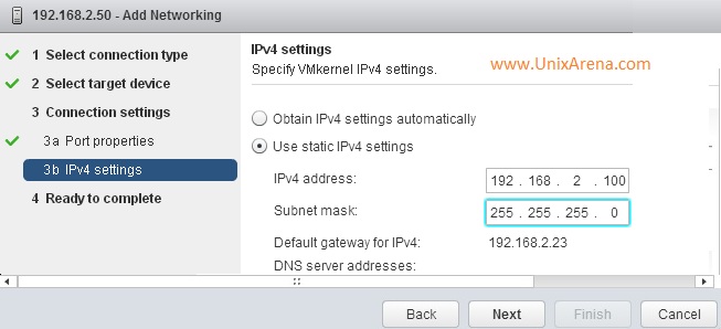 Enter the IP details