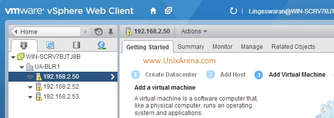 Login to vSphere client