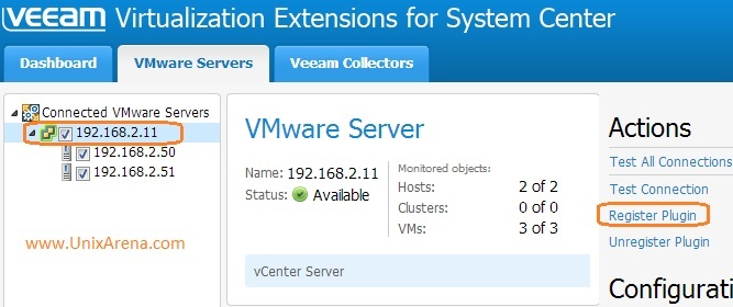 Register plugin in VMware vCenter - veeam MP