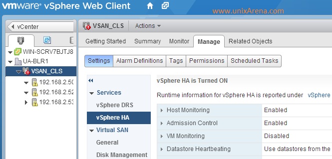 Turn ON VMware HA