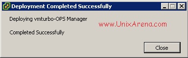 VMturbo Operation Manager deployed Successfully