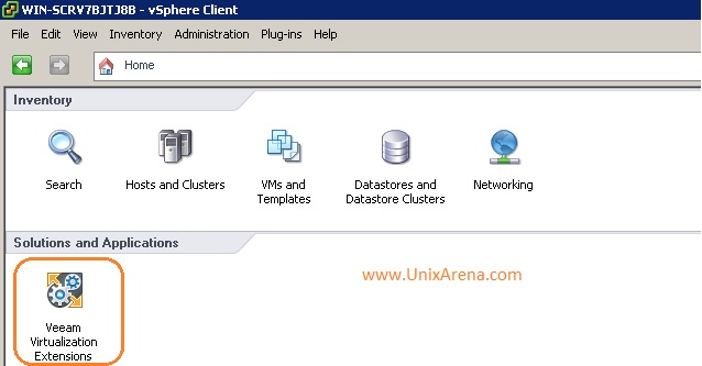 vSphere Client - plugin Veeam MP