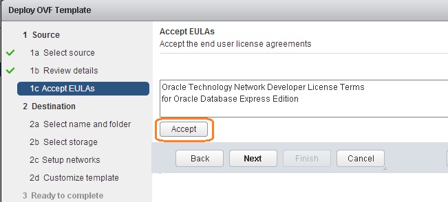 Accept the license and continue