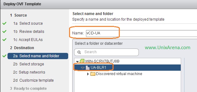 Enter the VM name and Select DC location