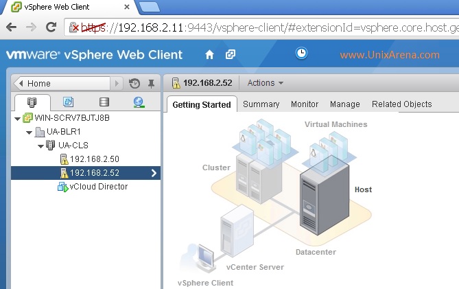 Login to vSphere client