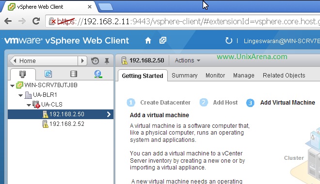 Login to vSphere Client