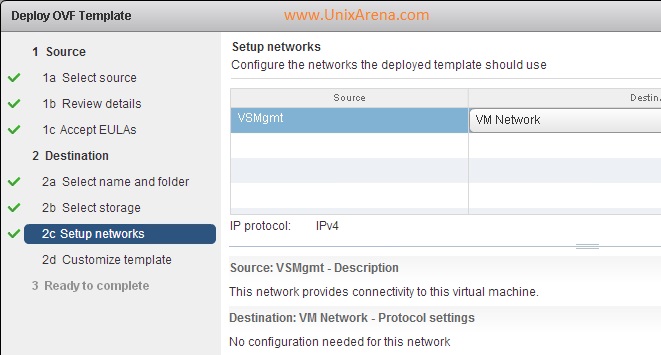 Select the VM network