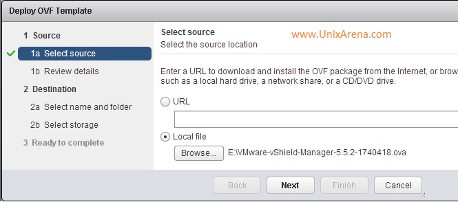 Provide the OVA file location
