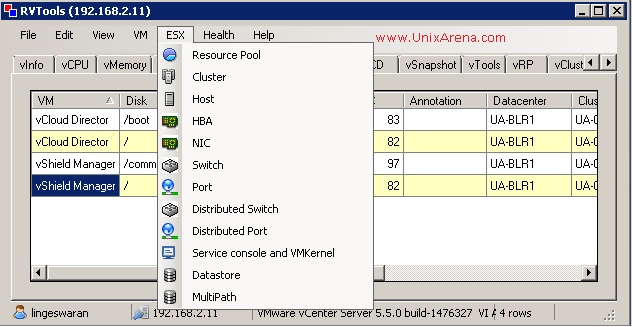 RVtools - ESX