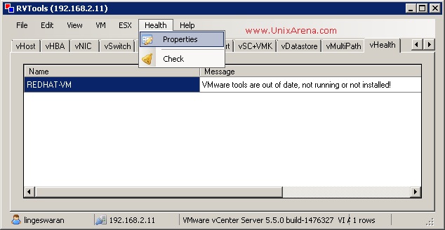 RVtools -Health