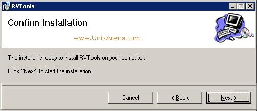 RVtools Begins the installation