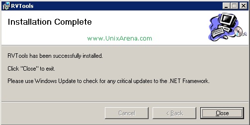 RVtools has been installed
