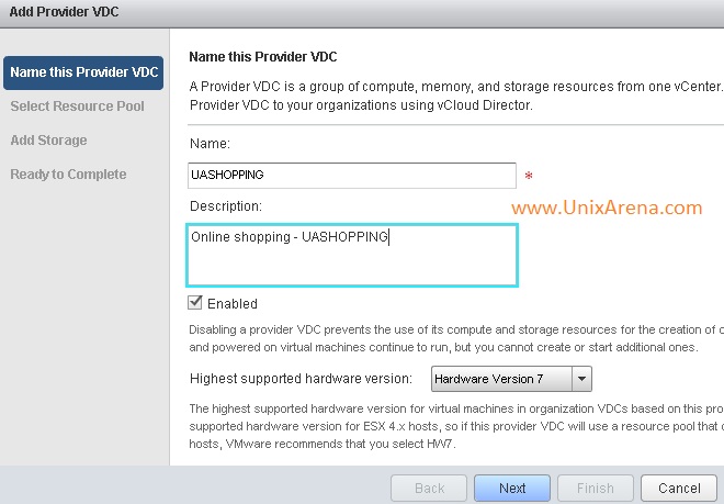Creating new Provider vDC