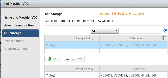 Select the storage policy