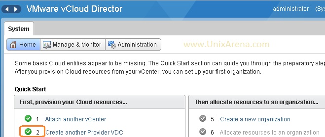 Successfully created the Provides vDC