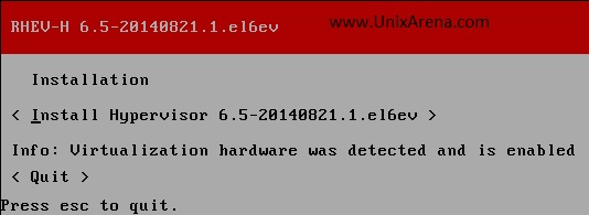 Select the Hyper-visor image to install