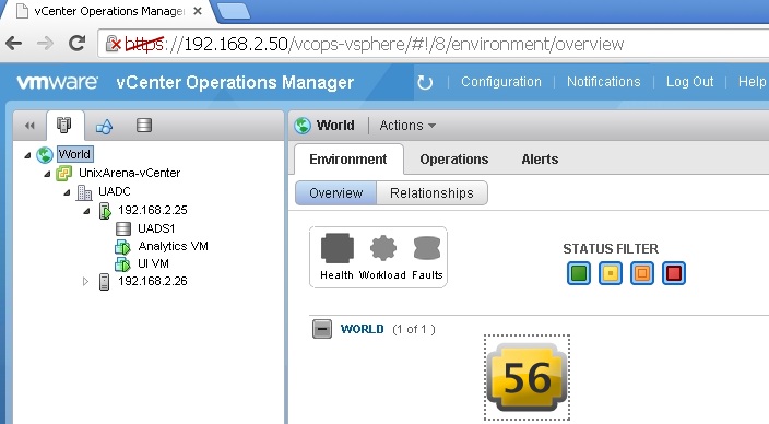 Home page of vC Ops