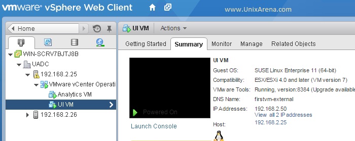 UI VM Status