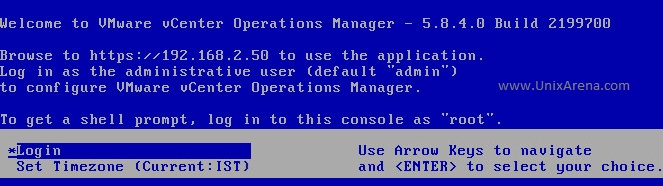 UI VM - console