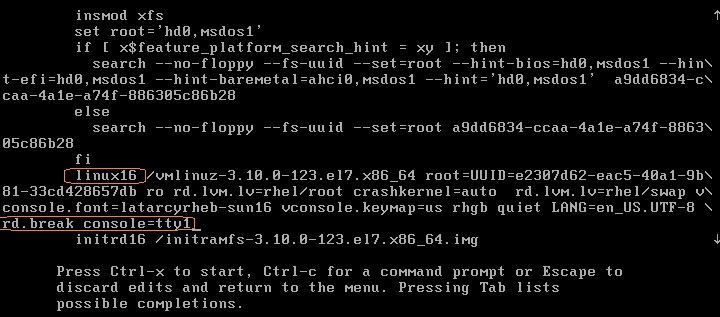 Edit the grub menu