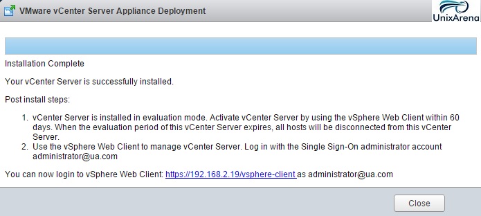 Deployment is completed