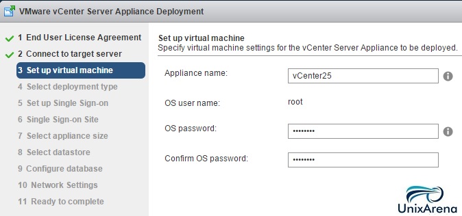 Enter the VCSA Name