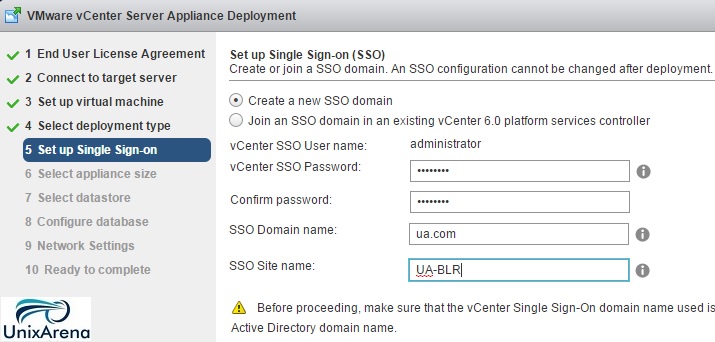 Create New SSO Domain