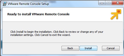 Begin the installation of VMRC