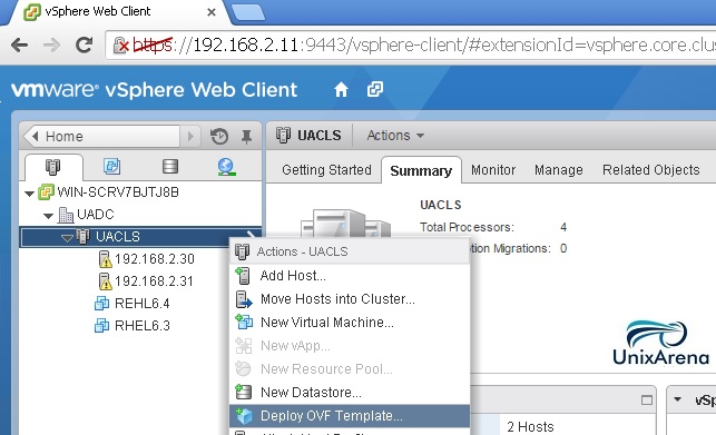 Select Deploy OVF template