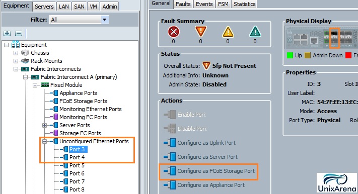 Confiure as FCoE Storage port