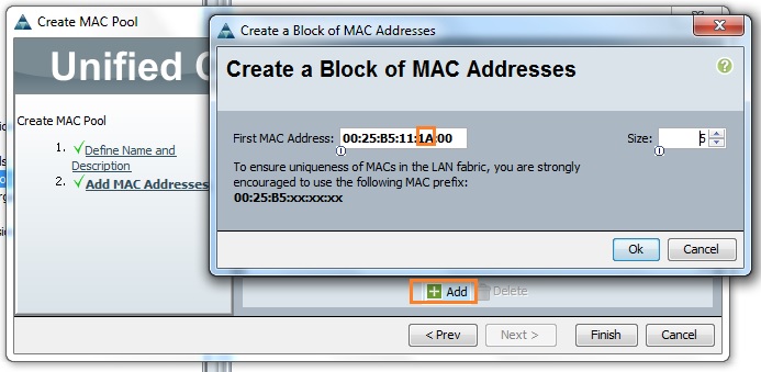 Create MAC Pool - Fabric A