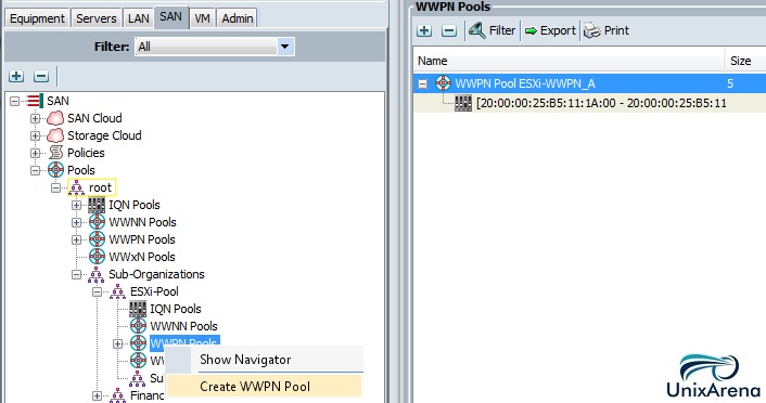 Create WWPN pool - Fabric B