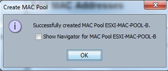 create MAC pool - Fabric B