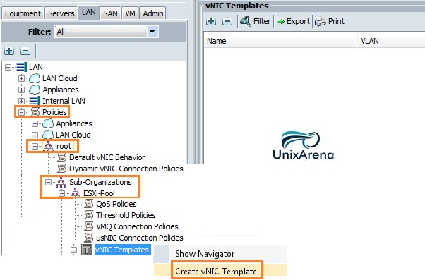 Create vNIC template