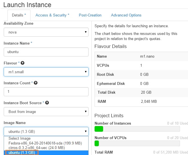 Lanuch Ubuntu instance