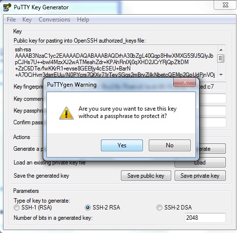 Save the private key