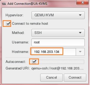 Connect Remote KVM host - VMM