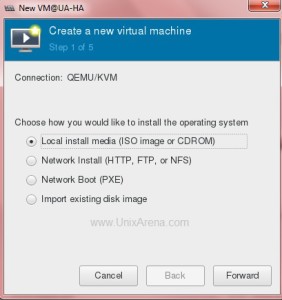 Select the KVM guest Installation source