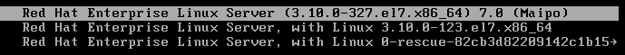 GRUB Menu - RHEL 7